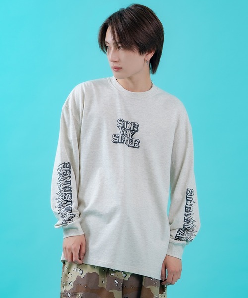 En serio TOKYO（エンソリオトーキョー）の「【SIDEWAYSTANCE】ステッカーアームロゴ長袖Tシャツ 70649（Tシャツ/カットソー・メンズ・ホワイト/オートミール/ブラック・MEDIUM/X-LARGE/SMALL/LARGE）」の5枚目の写真