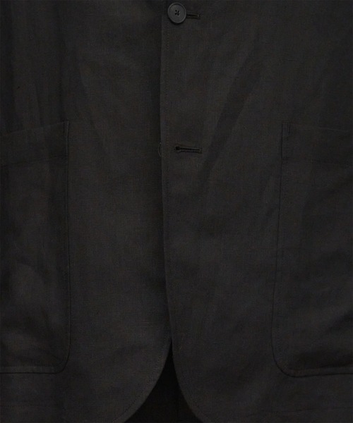 ATON(エイトン)の「【ATON / エイトン】SILK LINEN MIXING TAILORED JACKET(テーラードジャケット・メンズ・ブラック・2/4)」の2枚目の写真
