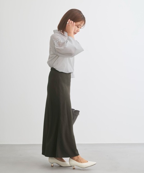 COHINA(コヒナ)の「ボウタイ付きシアーブラウス 【低身長・小柄女性】(シャツ/ブラウス・レディース・グレー/ホワイト/ネイビー・ONE SIZE)」の7枚目の写真