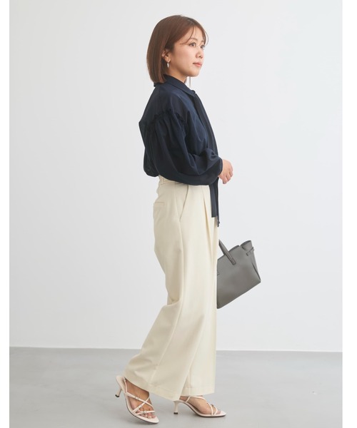 COHINA(コヒナ)の「ボウタイ付きシアーブラウス 【低身長・小柄女性】(シャツ/ブラウス・レディース・グレー/ホワイト/ネイビー・ONE SIZE)」の11枚目の写真