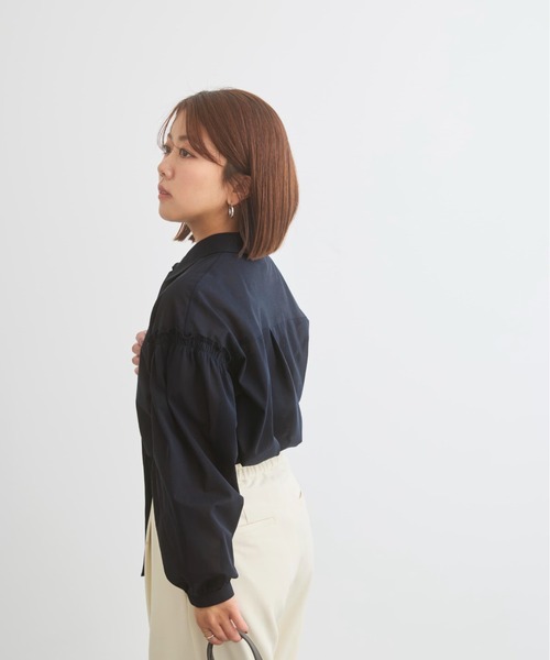 COHINA(コヒナ)の「ボウタイ付きシアーブラウス 【低身長・小柄女性】(シャツ/ブラウス・レディース・グレー/ホワイト/ネイビー・ONE SIZE)」の9枚目の写真