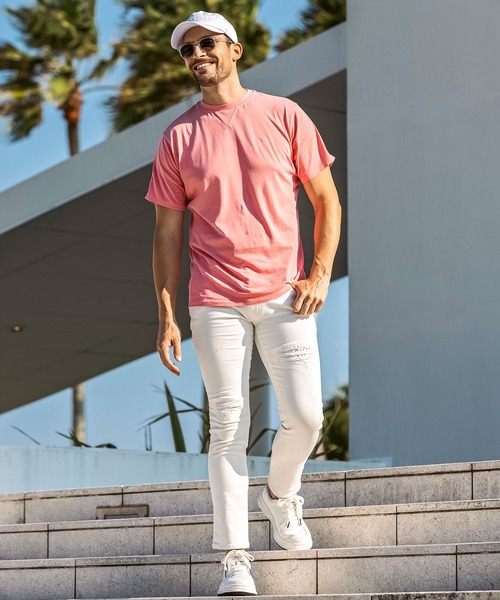 1PIU1UGUALE3  RELAX （ウノピゥウノウグァーレトレ リラックス）の「1PIU1UGUALE3 RELAX(ウノピゥウノウグァーレトレ リラックス)ラインストーン ダメージジョグデニムパンツ（デニムパンツ・メンズ・ホワイト/ブラック/インディゴブルー・S/M/L/XL/XXL）」の9枚目の写真