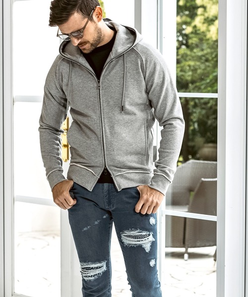 1PIU1UGUALE3  RELAX （ウノピゥウノウグァーレトレ リラックス）の「1PIU1UGUALE3 RELAX(ウノピゥウノウグァーレトレ リラックス)ラインストーン ダメージジョグデニムパンツ（デニムパンツ・メンズ・ホワイト/ブラック/インディゴブルー・S/M/L/XL/XXL）」の14枚目の写真