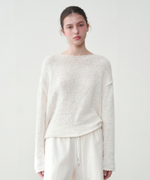 J'RIUM（ジェイリウム）の「エマリネンテープヤーンニットトップホワイト（ニット/セーター）」