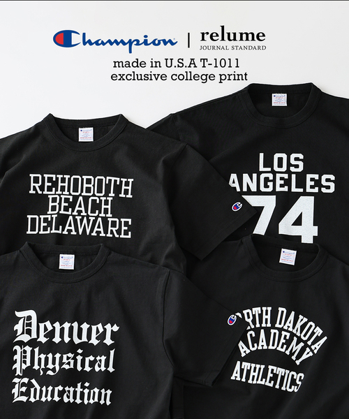 Champion（チャンピオン）の「CHAMPION / チャンピオン 別注 T1011 カレッジプリント Tシャツ（Tシャツ/カットソー・メンズ・ブラックミックス/ブラック×ブラック/ブラック系その他/ブラック・X-LARGE/LARGE/MEDIUM）」の6枚目の写真