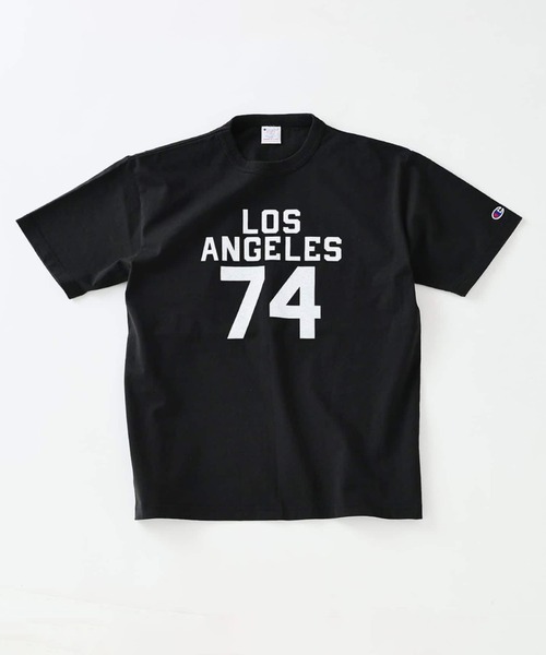Champion（チャンピオン）の「CHAMPION / チャンピオン 別注 T1011 カレッジプリント Tシャツ（Tシャツ/カットソー・メンズ・ブラックミックス/ブラック×ブラック/ブラック系その他/ブラック・X-LARGE/LARGE/MEDIUM）」の3枚目の写真