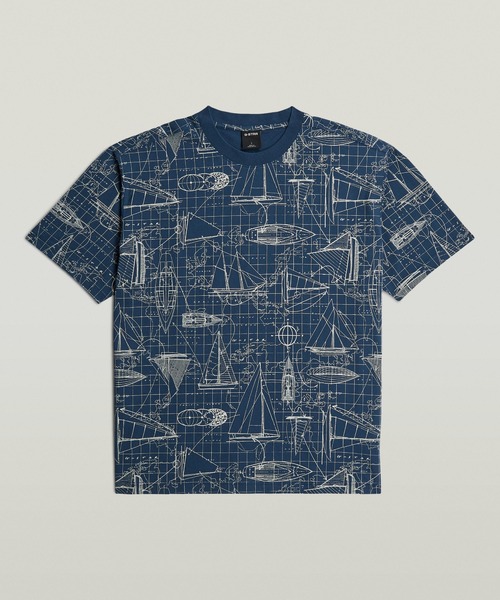 G-STAR(ジースター)の「Aop Relaxed T-Shirt/総柄リラックスTシャツ(Tシャツ/カットソー・メンズ・ブルー系その他/ホワイト系その他・X-SMALL/X-LARGE/SMALL/MEDIUM/LARGE)」の13枚目の写真