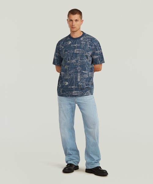 G-STAR(ジースター)の「Aop Relaxed T-Shirt/総柄リラックスTシャツ(Tシャツ/カットソー・メンズ・ブルー系その他/ホワイト系その他・X-SMALL/X-LARGE/SMALL/MEDIUM/LARGE)」の12枚目の写真