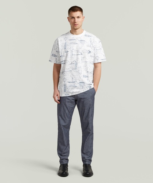 G-STAR(ジースター)の「Aop Relaxed T-Shirt/総柄リラックスTシャツ(Tシャツ/カットソー・メンズ・ブルー系その他/ホワイト系その他・X-SMALL/X-LARGE/SMALL/MEDIUM/LARGE)」の5枚目の写真