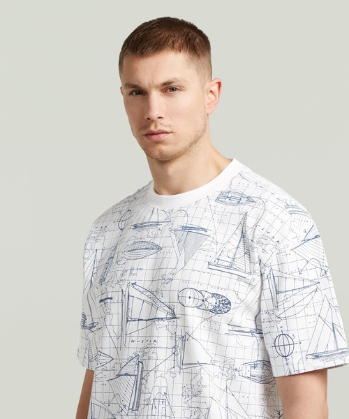 G-STAR(ジースター)の「Aop Relaxed T-Shirt/総柄リラックスTシャツ(Tシャツ/カットソー・メンズ・ブルー系その他/ホワイト系その他・X-SMALL/X-LARGE/SMALL/MEDIUM/LARGE)」の4枚目の写真