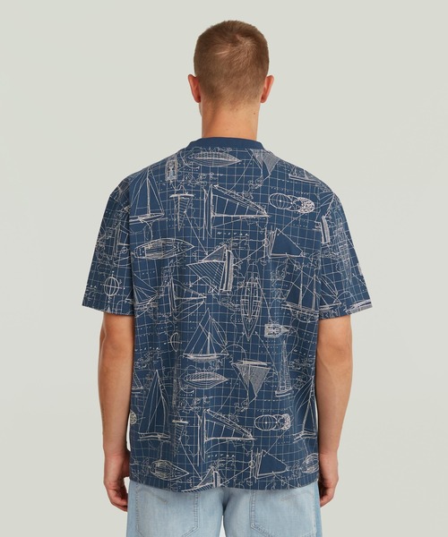 G-STAR(ジースター)の「Aop Relaxed T-Shirt/総柄リラックスTシャツ(Tシャツ/カットソー・メンズ・ブルー系その他/ホワイト系その他・X-SMALL/X-LARGE/SMALL/MEDIUM/LARGE)」の9枚目の写真