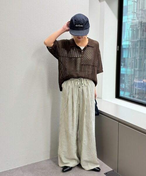 CIAOPANIC TYPY(チャオパニックティピー)の「【UNISEX】レース編みパッチワークニットポロ/WEB限定(ポロシャツ・レディース・ブラウン/ブラック/ネイビー/グレー・LARGE/MEDIUM)」の9枚目の写真