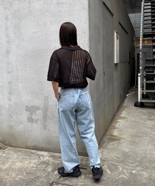 CIAOPANIC TYPY(チャオパニックティピー)の「【UNISEX】レース編みパッチワークニットポロ/WEB限定(ポロシャツ・レディース・ブラウン/ブラック/ネイビー/グレー・LARGE/MEDIUM)」の17枚目の写真