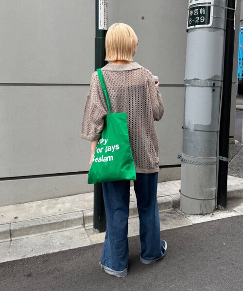 CIAOPANIC TYPY（チャオパニックティピー）の「【UNISEX】レース編みパッチワークニットポロ/WEB限定（ポロシャツ・レディース・ブラウン/ブラック/ネイビー/グレー・LARGE/MEDIUM）」の17枚目の写真