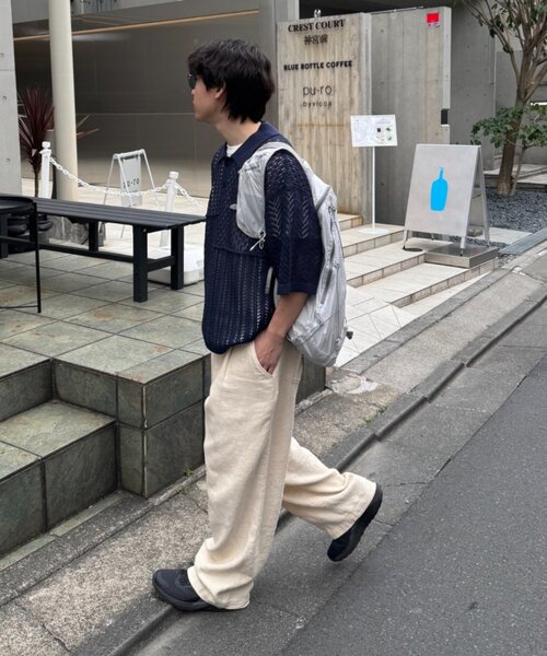 CIAOPANIC TYPY（チャオパニックティピー）の「【UNISEX】レース編みパッチワークニットポロ/WEB限定（ポロシャツ・レディース・ブラウン/ブラック/ネイビー/グレー・LARGE/MEDIUM）」の11枚目の写真