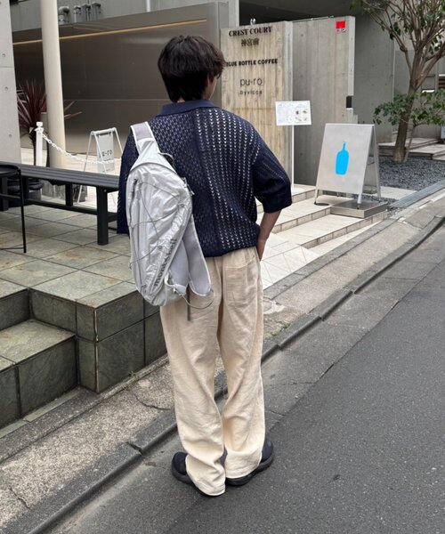 CIAOPANIC TYPY（チャオパニックティピー）の「【UNISEX】レース編みパッチワークニットポロ/WEB限定（ポロシャツ・レディース・ブラウン/ブラック/ネイビー/グレー・LARGE/MEDIUM）」の10枚目の写真