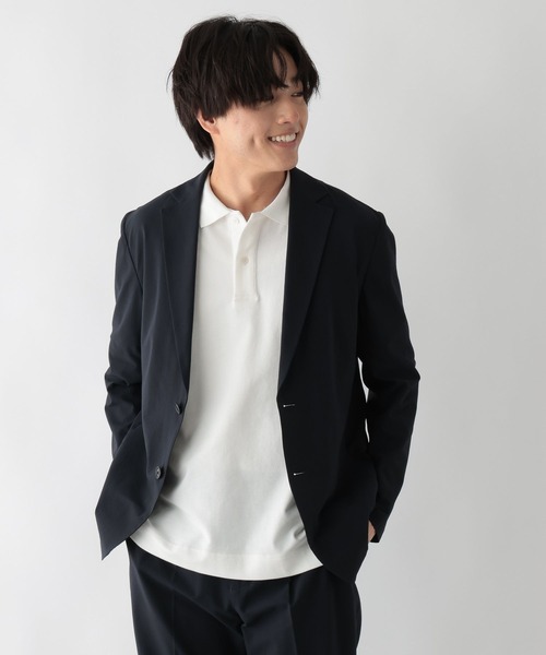 GLOBAL WORK(グローバルワーク)の「クリーンサッカージャケット/638270(テーラードジャケット・メンズ・ダークグレー/ネイビー・MEDIUM/X-LARGE/SMALL/LARGE)」の2枚目の写真