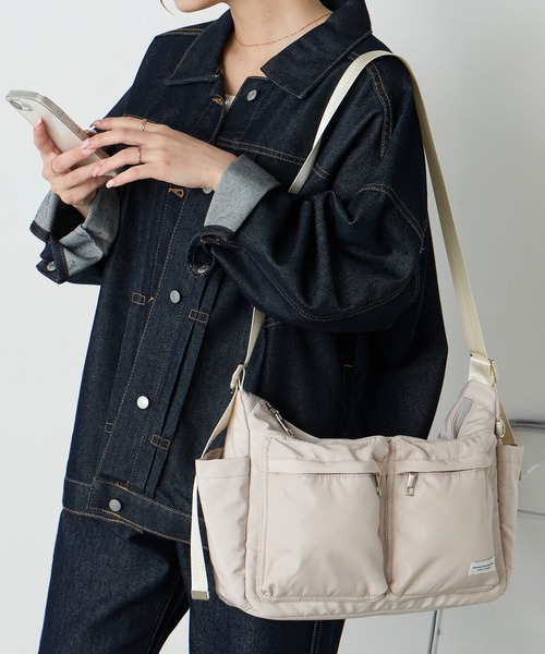 BONLECILL Marche(ボンルシールマルシェ)の「【BONLECILL Marche】《A4収納》7ポケットデイリーショルダーバッグ(ショルダーバッグ・レディース・アイボリー/ブラウン/ブラック・FREE)」の3枚目の写真