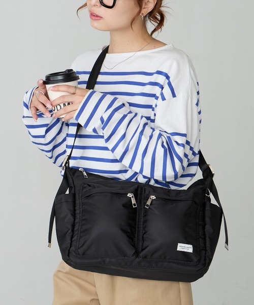 BONLECILL Marche(ボンルシールマルシェ)の「【BONLECILL Marche】《A4収納》7ポケットデイリーショルダーバッグ(ショルダーバッグ・レディース・アイボリー/ブラウン/ブラック・FREE)」の1枚目の写真
