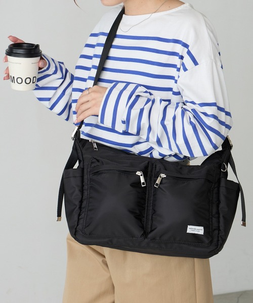 BONLECILL Marche(ボンルシールマルシェ)の「【BONLECILL Marche】《A4収納》7ポケットデイリーショルダーバッグ(ショルダーバッグ・レディース・アイボリー/ブラウン/ブラック・FREE)」の10枚目の写真