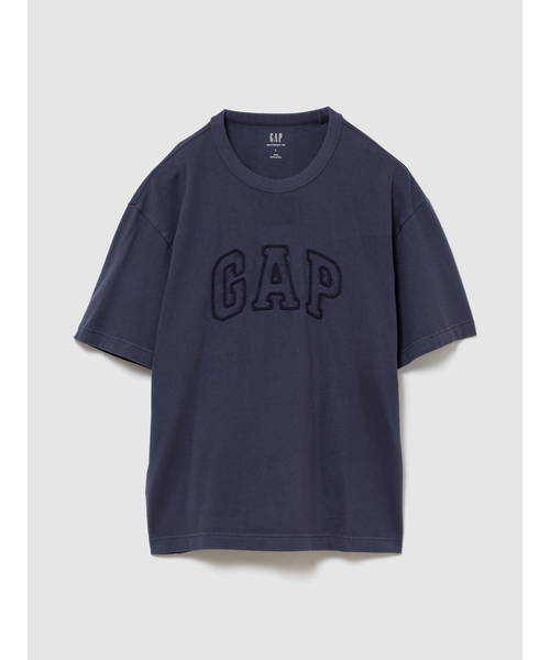 GAP(ギャップ)の「ヘビーウェイト GAPロゴ リラックスフィット クロップドTシャツ(Tシャツ/カットソー・メンズ・ネイビー/ブラウン/ブラック/オフホワイト・XS/S/M/L/XL)」の1枚目の写真
