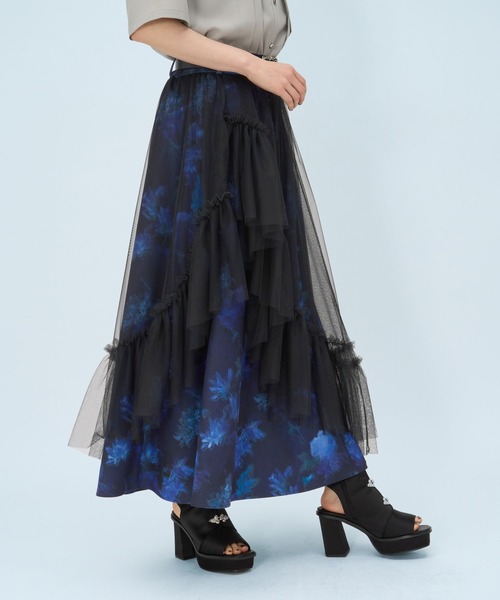 新品⭐︎HARE⭐︎希少チュールスカート飾り HARE（ハレ）の「アートガラチュールレイヤースカート(HARE)（スカート