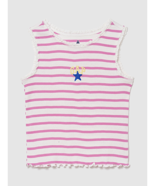 GAP（ギャップ）の「ブラナン フェイバリット グラフィック GAPロゴ リブタンクトップ (幼児・ベビー)（タンクトップ・キッズ・イエロー/ピンク・110cm/105cm/100cm/95cm/80ｃｍ/90cm）」の2枚目の写真