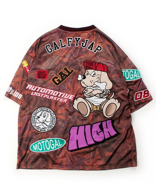 GALFY(ガルフィー)の「【GALFY/ガルフィー】ワッペンだらけでハイになってるTシャツ(Tシャツ/カットソー・メンズ・パープル/ブラウン/カーキ・XL/M/L)」の9枚目の写真