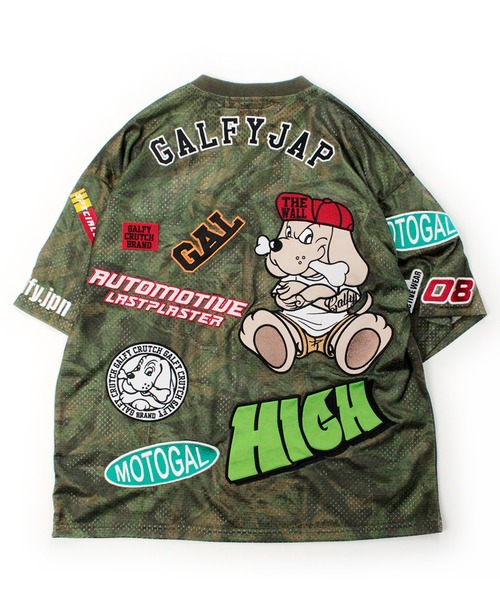 GALFY(ガルフィー)の「【GALFY/ガルフィー】ワッペンだらけでハイになってるTシャツ(Tシャツ/カットソー・メンズ・パープル/ブラウン/カーキ・XL/M/L)」の7枚目の写真