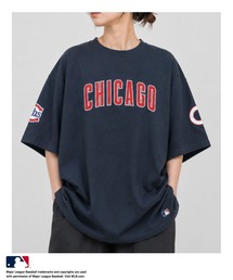 【MLB/メジャーリーグベースボール】チームロゴ フロントワッペン ルーズシルエット 半袖Tシャツ 吸水性 通気性