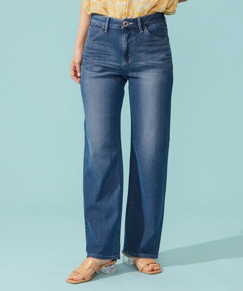 EDWIN(エドウィン)の「EDWIN LADIES ジャージーズ COOL ワイドデニムパンツ【涼】(その他パンツ・レディース・ベージュ/ダークインディゴブルー/ライトインディゴブルー・SMALL/MEDIUM/LARGE/X-LARGE/X-SMALL)」の1枚目の写真