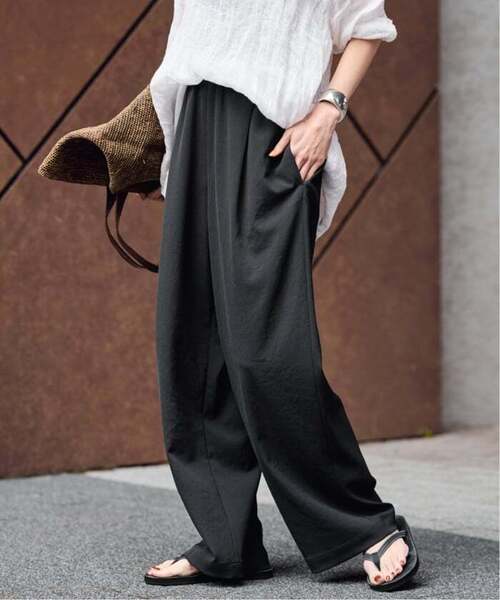 FRAMeWORK（フレームワーク）の「≪追加≫ポリエステルツイルリラックスパンツ 2（その他パンツ・レディース・ブラウン/ホワイト系その他/ブラック・36/34/40/38）」の6枚目の写真