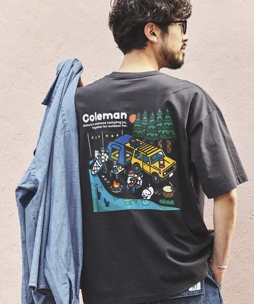 COLEMAN(コールマン)の「Coleman/コールマン Coleman×matsui×FREAK'S STORE 別注 バックプリント クルーネックTシャツ/Lake Side(Tシャツ/カットソー・メンズ・チャコールグレー/グレー/ホワイト/ブラウン・LARGE/SMALL/MEDIUM)」の5枚目の写真