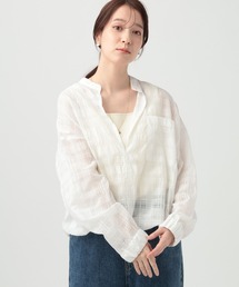 シアーチェックスキッパーブラウス