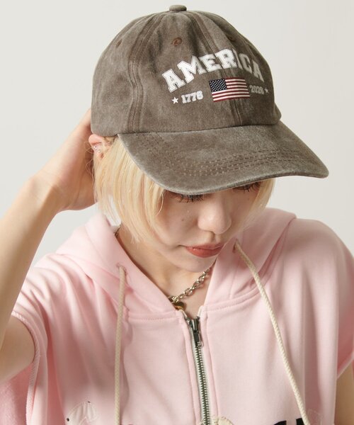 w closet（ダブルクローゼット）の「国旗柄キャップ（キャップ・レディース・ネイビー/ブラウン/チャコールグレー・FREE）」の3枚目の写真