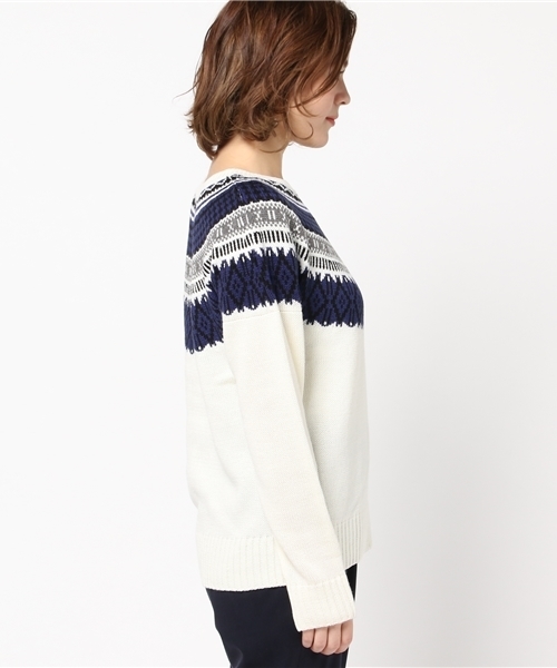 Discoat Parisien(ディスコートパリシアン)の「ノルディック柄プルオーバー(ニット/セーター・レディース・ネイビー/オフホワイト/ブラック・LARGE/MEDIUM)」の5枚目の写真