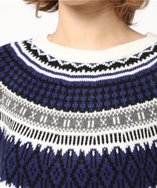 Discoat Parisien(ディスコートパリシアン)の「ノルディック柄プルオーバー(ニット/セーター・レディース・ネイビー/オフホワイト/ブラック・LARGE/MEDIUM)」の8枚目の写真