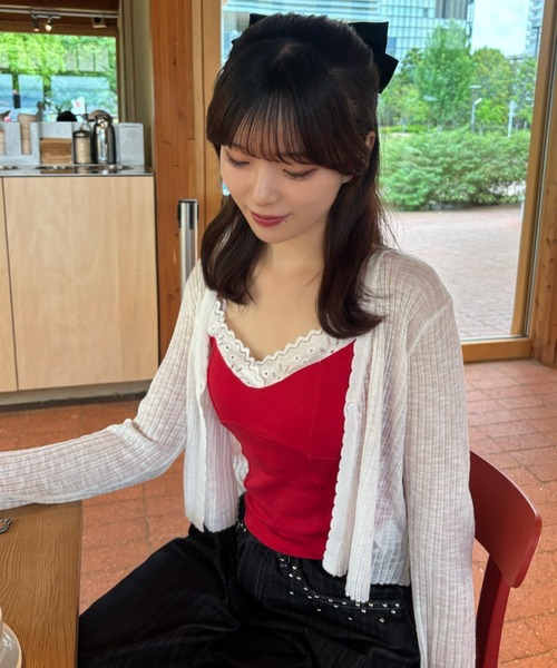 mebole(メボレ)の「レースネックキャミソール(キャミソール・レディース・ホワイト/ブラウン/ネイビー/ブラック/レッド/イエロー・FREE)」の16枚目の写真