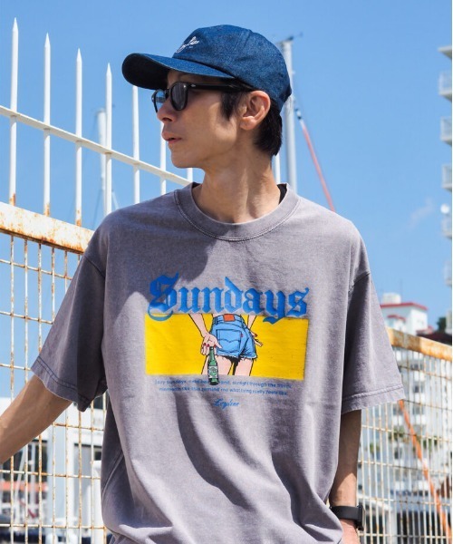 Leyline(レイライン)の「【Leyline】good view sundays tee / ウォッシュ加工 ヴィンテージライク グラフィックT(Tシャツ/カットソー・メンズ・ブラック/グレー・X-LARGE/LARGE/MEDIUM)」の7枚目の写真