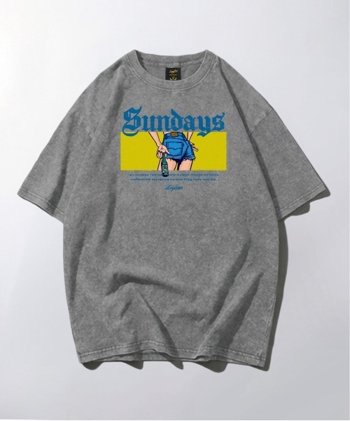 Leyline(レイライン)の「【Leyline】good view sundays tee / ウォッシュ加工 ヴィンテージライク グラフィックT(Tシャツ/カットソー・メンズ・ブラック/グレー・X-LARGE/LARGE/MEDIUM)」の10枚目の写真