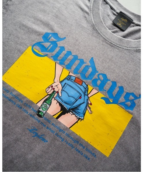 Leyline(レイライン)の「【Leyline】good view sundays tee / ウォッシュ加工 ヴィンテージライク グラフィックT(Tシャツ/カットソー・メンズ・ブラック/グレー・X-LARGE/LARGE/MEDIUM)」の12枚目の写真