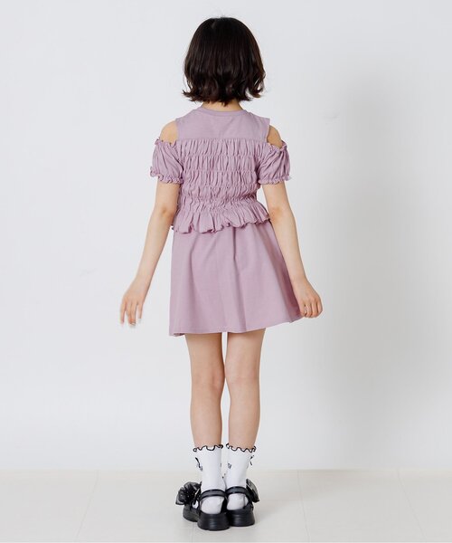 algy(アルジー)の「肩あきシャーリングセットアップ(セットアップ・キッズ・ピンク/オフホワイト・130/140/150/160)」の17枚目の写真