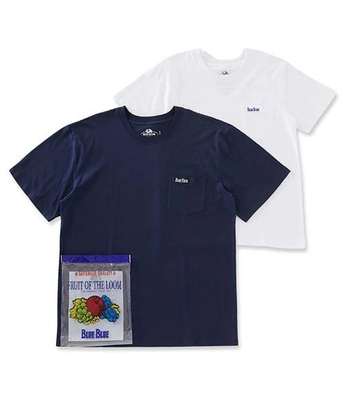 BLUE BLUE(ブルーブルー)の「FRUIT OF THE LOOM×BLUE BLUE /オーガニックコットン2パックCNポケットTシャツ26(Tシャツ/カットソー・メンズ・ネイビー/ナチュラル・XL/M/S/L)」の2枚目の写真