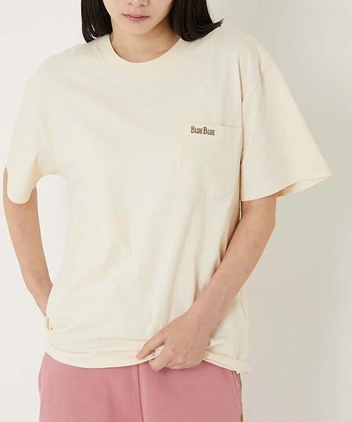 BLUE BLUE(ブルーブルー)の「FRUIT OF THE LOOM×BLUE BLUE /オーガニックコットン2パックCNポケットTシャツ26(Tシャツ/カットソー・メンズ・ネイビー/ナチュラル・XL/M/S/L)」の5枚目の写真