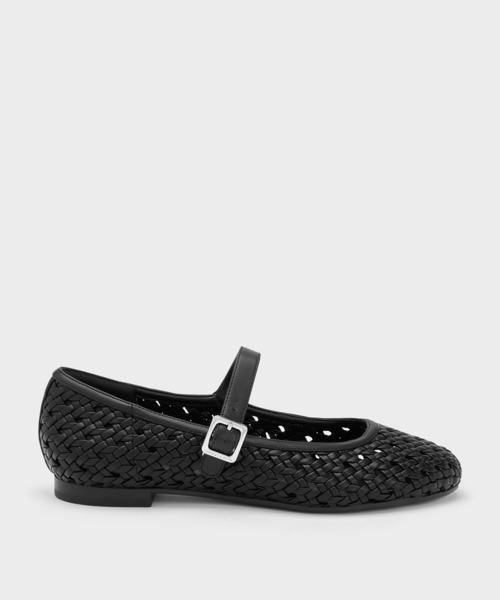 CHARLES & KEITH(チャールズ & キース)の「ウーブン メリージェーン フラット(パンプス・レディース・ブラウン/クリーム/ブラック・25cm/24.5cm/23.5cm/23cm/22.5cm)」の2枚目の写真