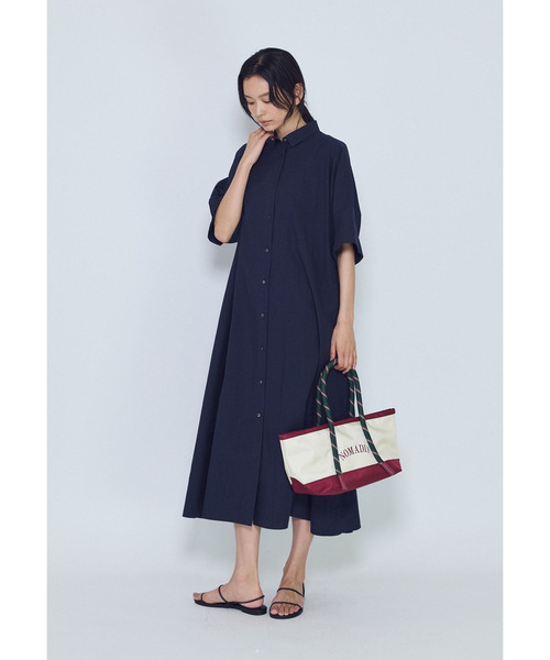 1er Arrondissement(プルミエアロンディスモン)の「ドルマンスリーブシャツワンピース(ドレス・レディース・ブルー系その他3/モカ・36/38)」の3枚目の写真
