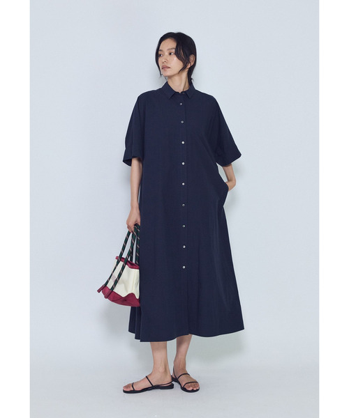 1er Arrondissement(プルミエアロンディスモン)の「ドルマンスリーブシャツワンピース(ドレス・レディース・ブルー系その他3/モカ・36/38)」の4枚目の写真