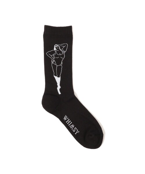 Whimsy(ウィムジー)の「WHIMSY SOCKS / KHEIRA SOCKS(ソックス/靴下・メンズ・ブラック・ONE SIZE)」の1枚目の写真