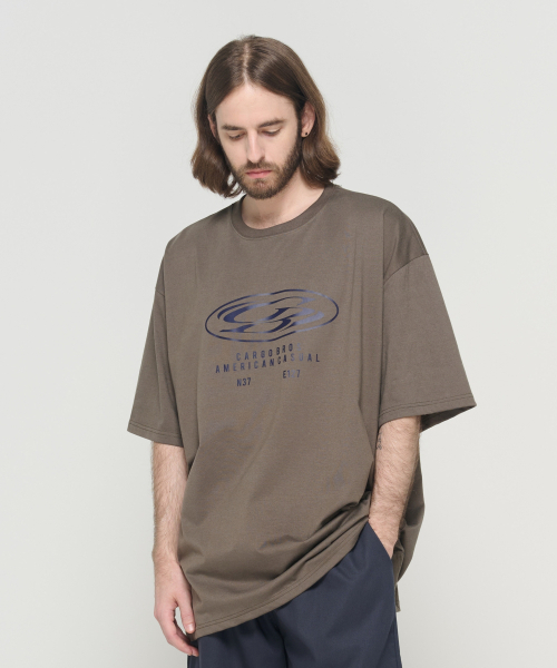 CARGOBROS（カーゴブロス）の「(ビッグサイズ) ラウンドサークルロゴ半袖Tシャツ (カーキ)（Tシャツ/カットソー・メンズ・その他・FREE）」の5枚目の写真