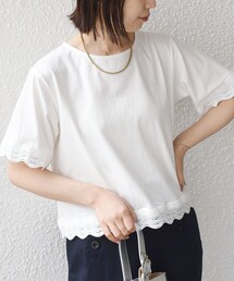 SHIPS Colors:〈洗濯機可能〉リンク レース コンビ TEE◇